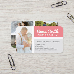 Rose & Grey Photography Photos Logo Personalised Business Card