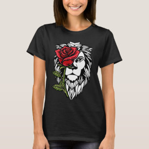 Rose Half Lion Face Aesthetic Retro Nostalgia ART T-Shirt
