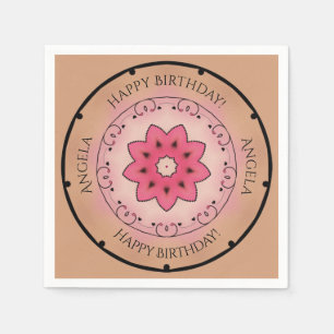 Rose Happy Birthday  Napkin