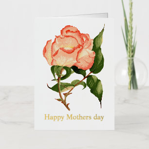rose Happy mothers day Folded Foil Holiday Card