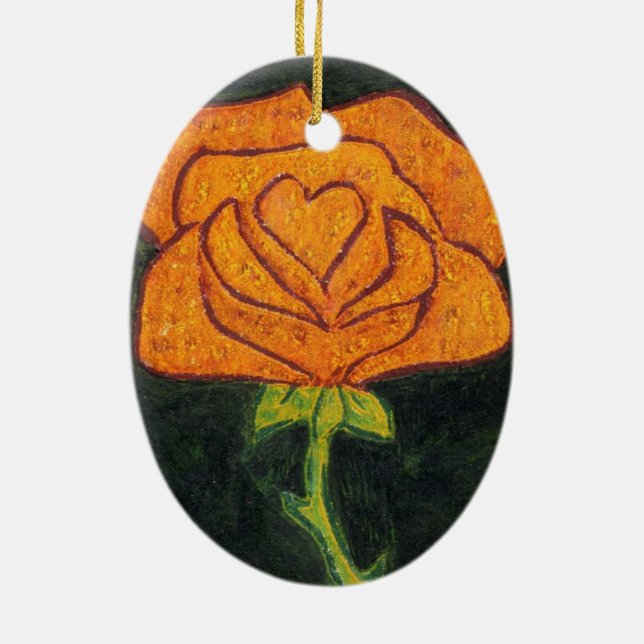 "Rose Heart #2" Floral Ornament (Back)