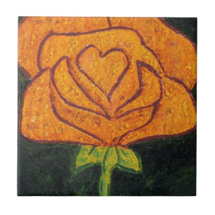 "Rose Heart #2" Kitchen Garden Ceramic Tile