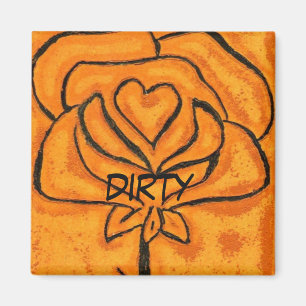 "Rose Heart #5" Dirty Dishwasher Status Magnet