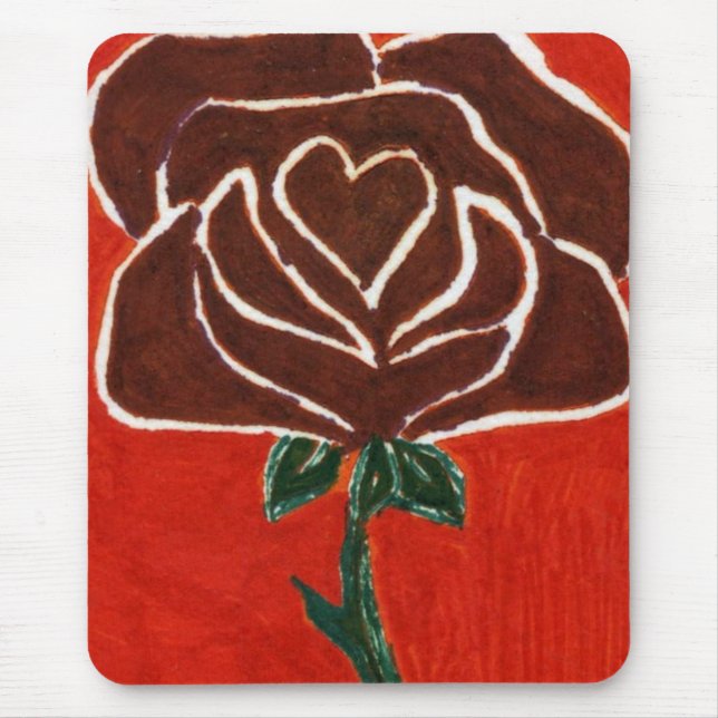"Rose Heart #7" Floral Mousepad (Front)