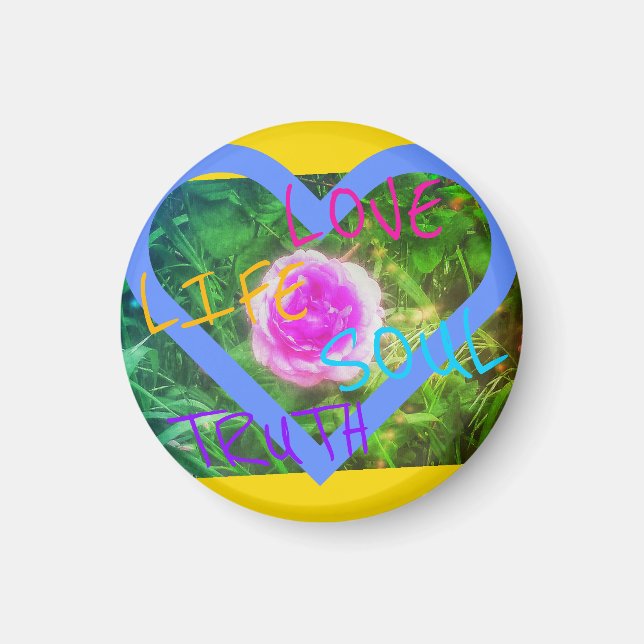 rose heart affirmations magnet (Front)