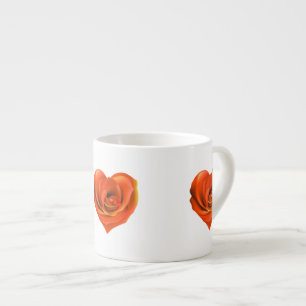 Rose Heart Bright Orange Espresso Cup