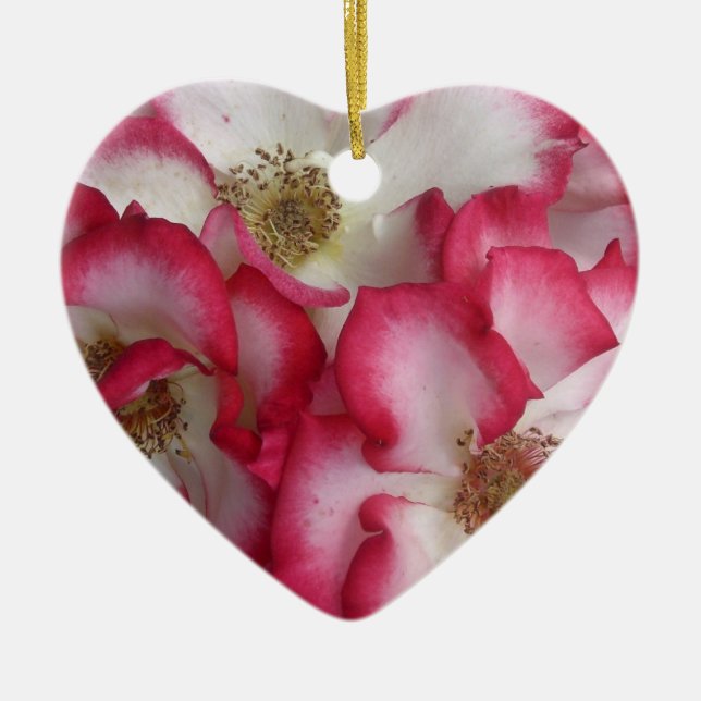 Rose Heart Ceramic Tree Decoration (Front)