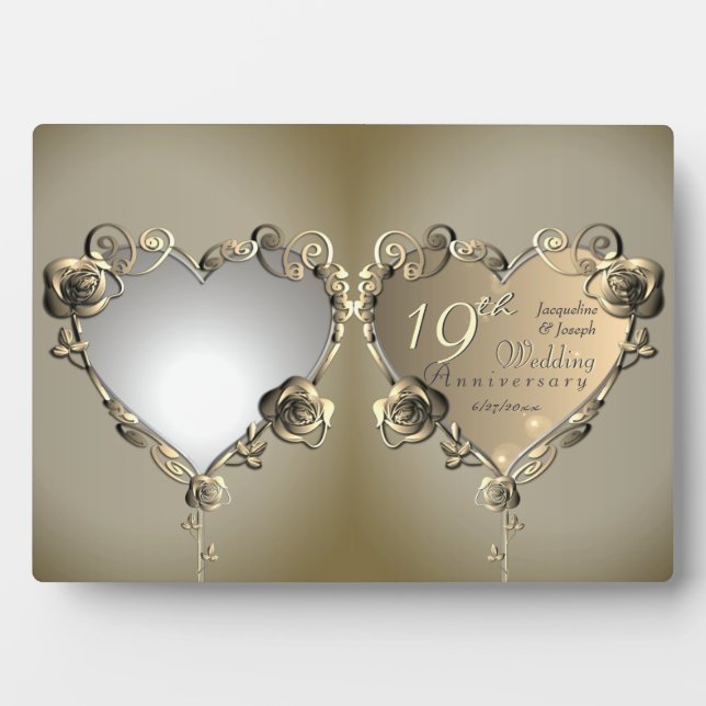 Rose Heart Frame Wedding Anniversary 1 Photo (Front)