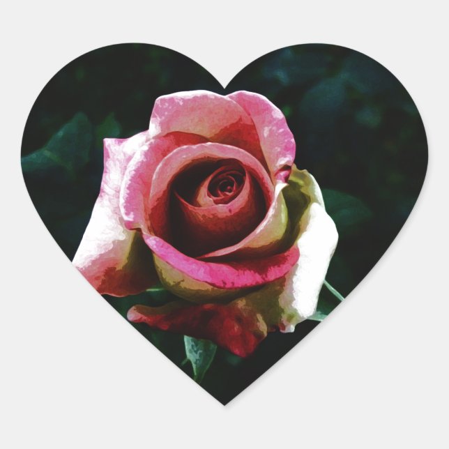 rose heart sticker (Front)