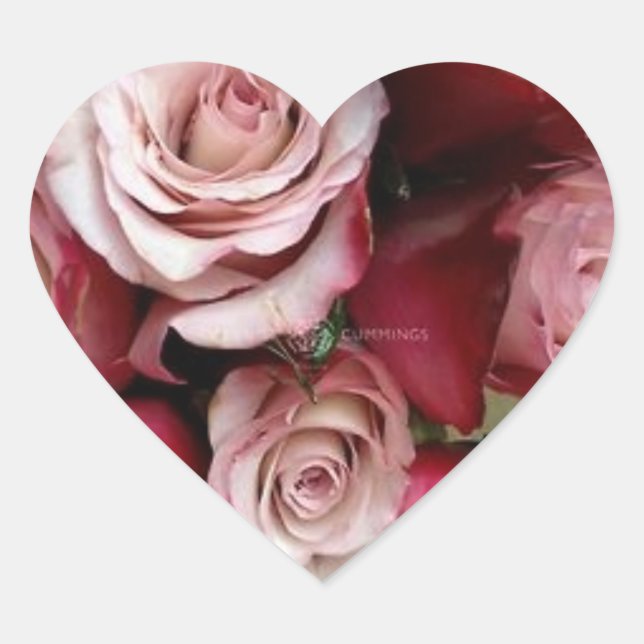 Rose Heart Wedding Stickers (Front)