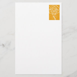 "Rose Heart Yellow" Floral Stationery