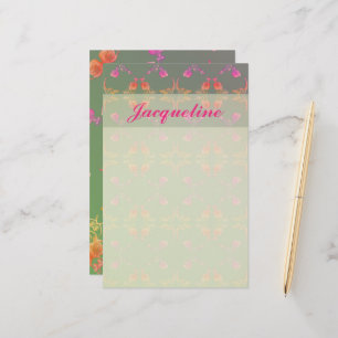 Rose Hearts and Plum Stationery