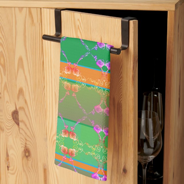 Rose Hearts Kitchen Towels (Thirds Fold)