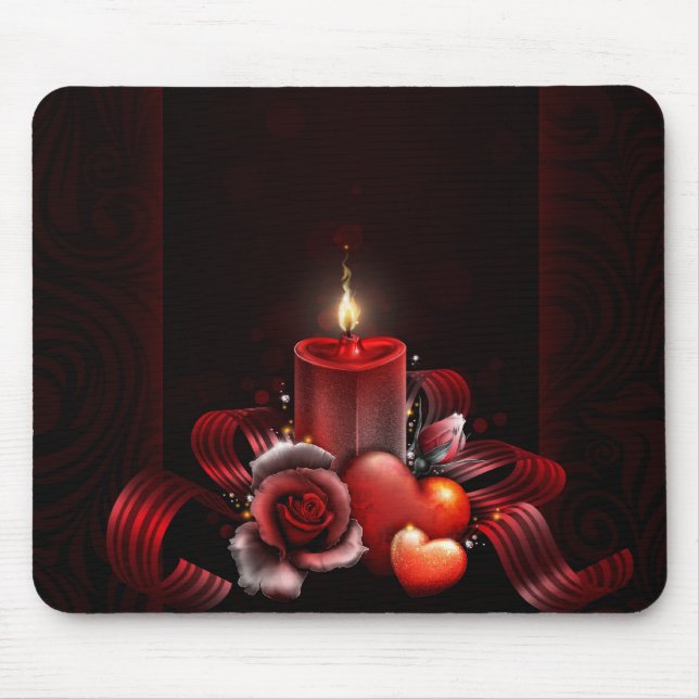 Rose Hearts Mousepad (Front)