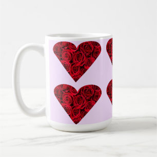 Rose Hearts on Pink Cup Mug