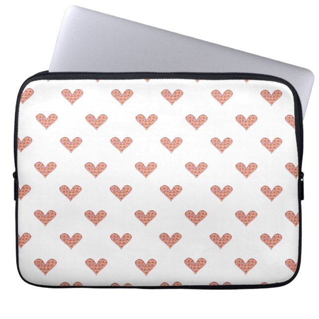 Rose Hearts Pattern Laptop Sleeve (Front)