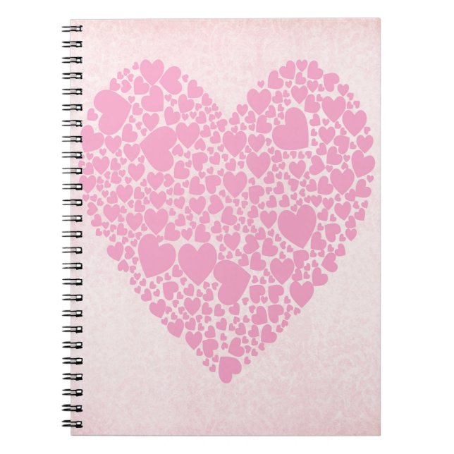 Rose Hearts Spiral Notebook (Front)