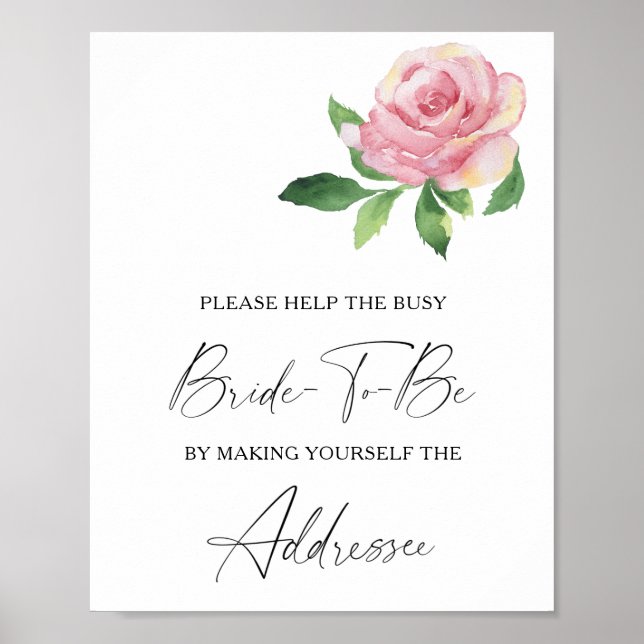 Rose - help the busy bride Address Poster (Front)