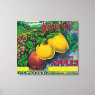 Rose Hill Apple Crate LabelWatsonville, CA Canvas Print