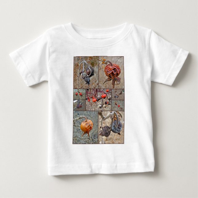 Rose Hip Collage Baby T-Shirt (Front)