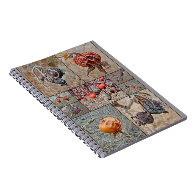 Rose Hip Collage Spiral Notebook (Right Side)