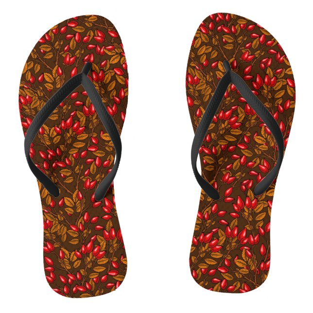 Rose hips, brown and red jandals (Footbed)