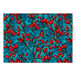 Rose hips, red and blue