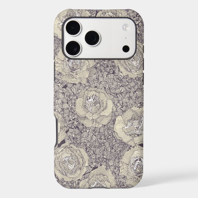 rose hydrangea floral cream mulberry plum (Back)