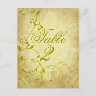 Rose II Vine Vintage Crackle Table Number Card Pos