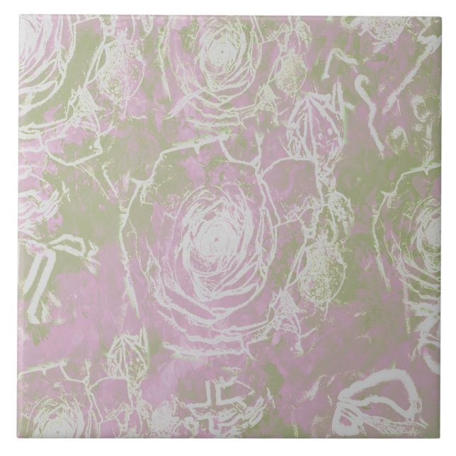 Rose imprint illusion- Blush Pink Tile (Front)