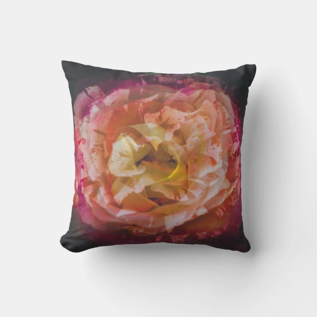 Rose in a double exposure image cushion (Front)