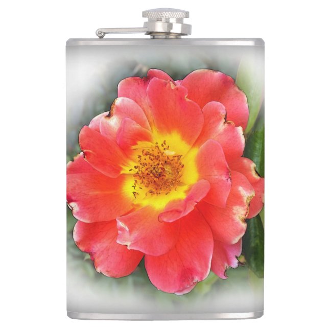 Rose in autumn hip flask (Front)