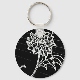 Rose in black key ring