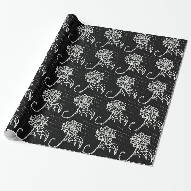Rose in black wrapping paper (Unrolled)