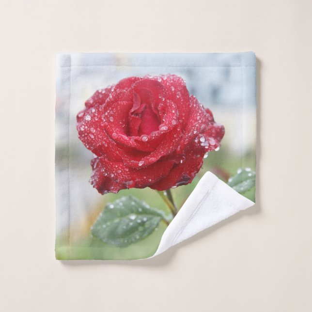 Rose in raindrops wash cloth (Wash Cloth)