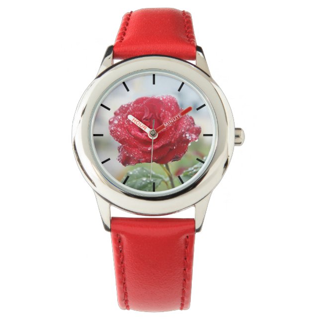 Rose in raindrops watch (Front)