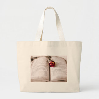 Rose in the bible large tote bag