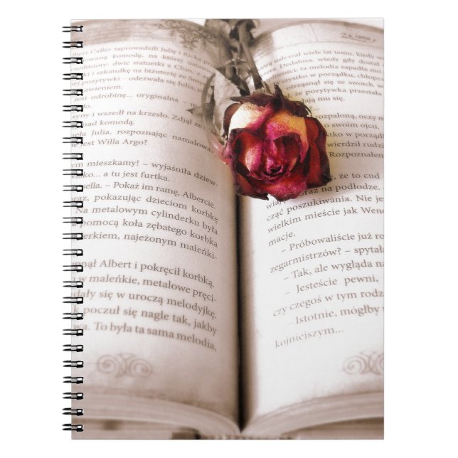 Rose in the bible spiral notebook (Front)