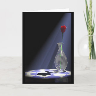 rose in vase card