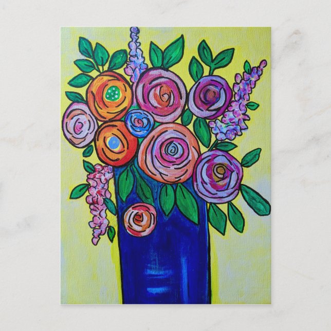 Rose in Vase postcard (Front)