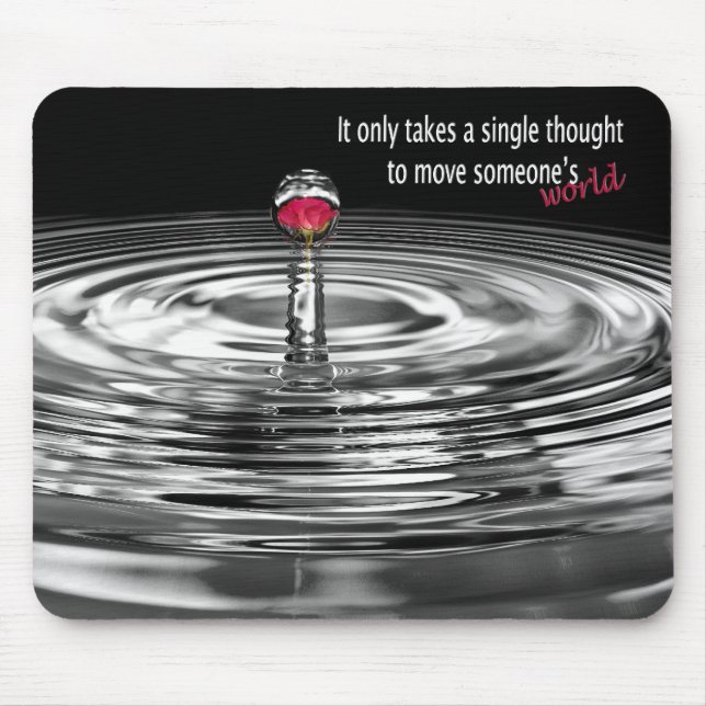rose in water droplet mouse pad (Front)