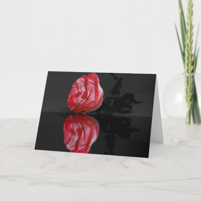 Rose in Water Greeting Card (Front)