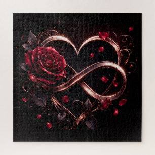 Rose Infinity Heart Elegant Jigsaw Puzzle
