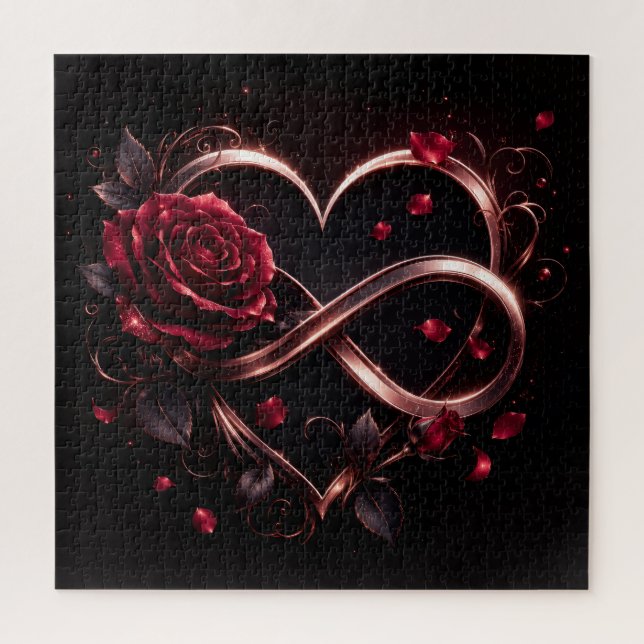  Rose Infinity Heart Elegant  Jigsaw Puzzle (Vertical)
