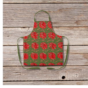 Rose-inspired apples and spices green apron
