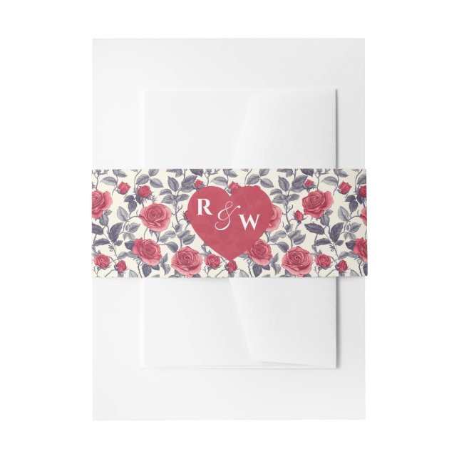 Rose Invitation Belly Band (Front Example)