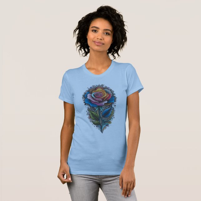 rose is made up of intricate patterns and designs T-Shirt (Front Full)