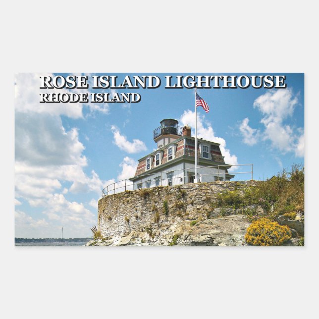 Rose Island Lighthouse, Rhode Island Rectangular Sticker (Front)