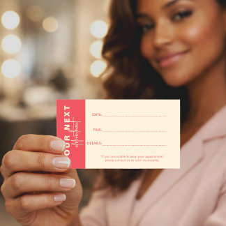 Rose & Ivory Salon Appointment Card | Minimalist D