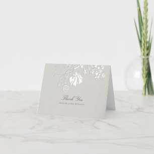 Rose Ivory Sonnet Formal Classic Ethereal Wedding Thank You Card